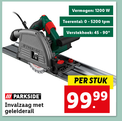 PARKSIDE Invalzaag met geleiderail 1200 W