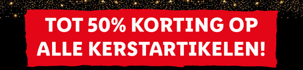 50% korting op alle kerstartikelen!