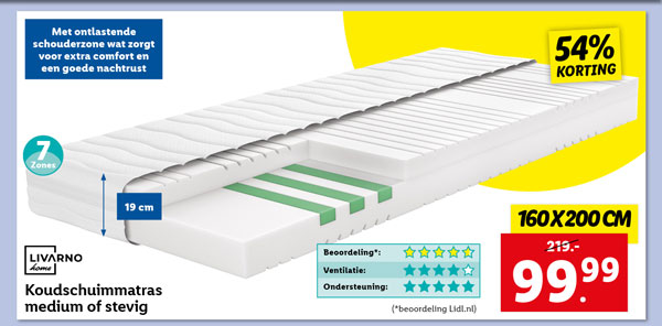 Livarno Home 7-zones koudschuimmatras 160 x 200 cm medium of stevig