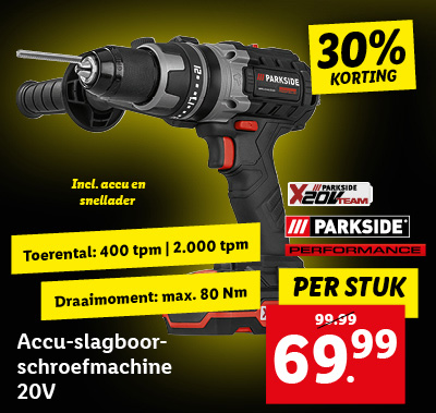 Parkside Performance Accu-slagboorschroefmachine 20V