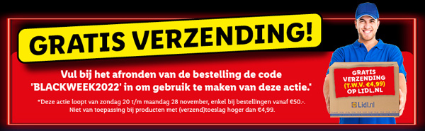 Gebruik de code BLACKWEEK2022 om tijdens Black Week ook nog eens gratis verzending te ontvangen!