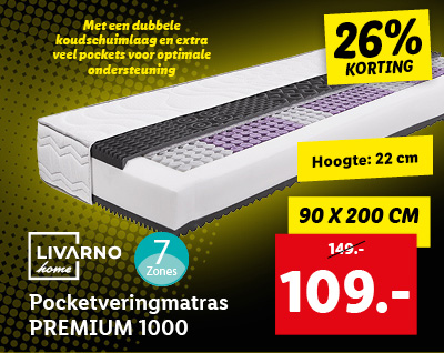 Livarno Home 7-zones-pocketveringmatras PREMIUM 1000