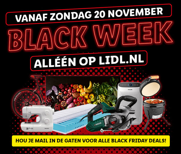 Vanaf zondag 20 november Black Week op Lidl.nl!