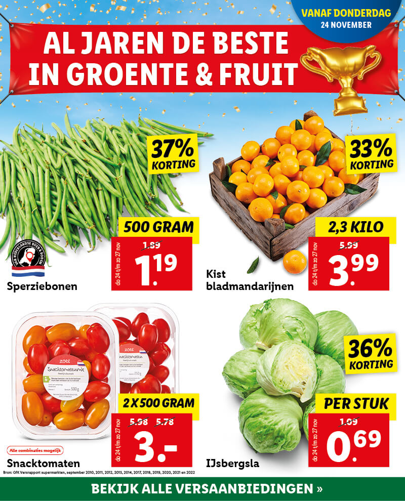 Al jaren beste in groente en fruit