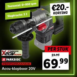 Parkside Performance Accu-combihamer 20V zonder accu