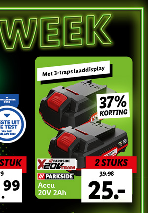 PARKSIDE 2 Accu's 20V - 2 Ah