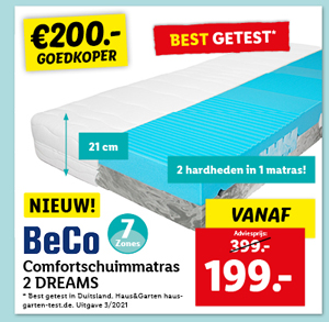 Beco Comfortschuimmatras 2 DREAMS