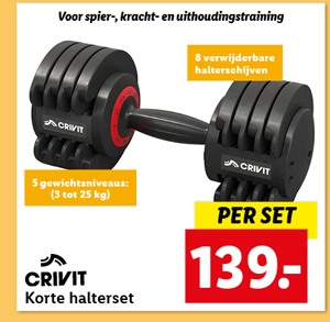 Crivit Korte halterset 25 kg