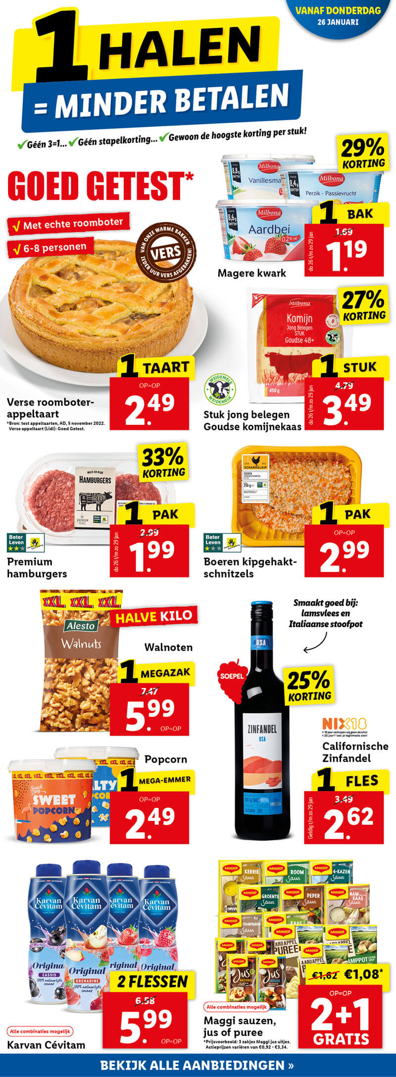 1 halen = minder betalen