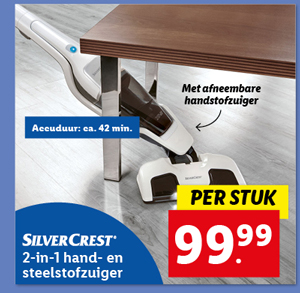 Silvercrest 2-in-1 hand- en steelstofzuiger