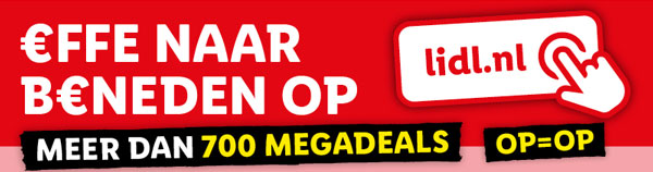 Bekijk meer dan 700 deals tijdens de Effe naar Beneden weken op Lidl.nl!