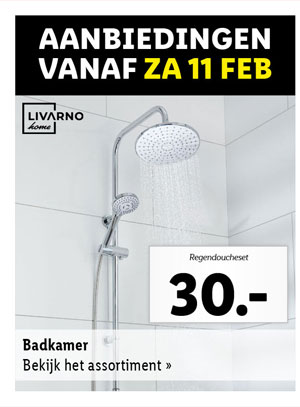 Bekijk alle aanbiedingen voor de badkamer vanaf zaterdag 11 februari
