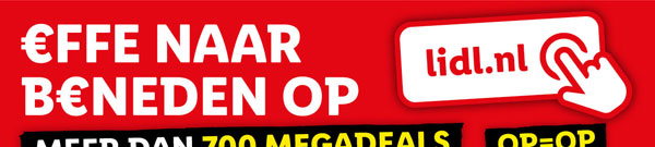 Bekijk meer dan 700 deals tijdens de Effe naar Beneden weken op Lidl.nl!