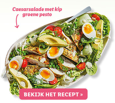 Caesarsalade met kip groene pesto recept