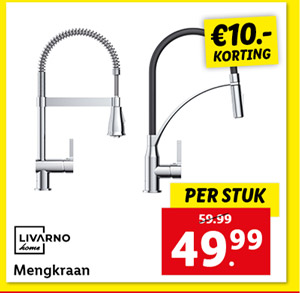 LIVARNO home Gootsteenmengkraan, met spiraalveer / rubberen slang