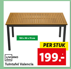 Livarno Home Tuintafel Valencia bruin
