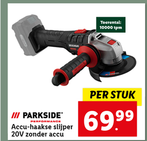 PARKSIDE PERFORMANCE Accu-haakse slijper 20V zonder accu
