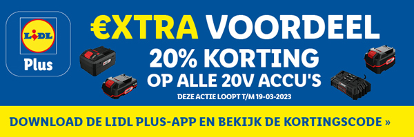 Extra voordeel: 20% korting op alle accu's met Lidl Plus