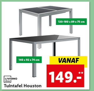 Livarno Home Tuintafel Houston grijs