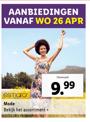 Bekijk alle aanbiedingen voor mode-artikelen vanaf woensdag 26 april