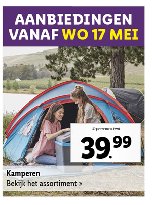 Bekijk alle aanbiedingen voor campingartikelen vanaf woensdag 17 mei