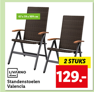 Livarno Home 2 standenstoelen Valencia