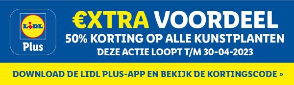 50% korting op alle kunstplanten t/m 30-4 met Lidl Plus!