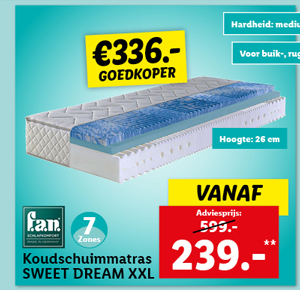f.a.n. Koudschuimmatras met gelschuim SWEET DREAM XXL