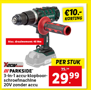 PARKSIDE® 3-in-1 accu-klopboorschroefmachine 20V zonder accu