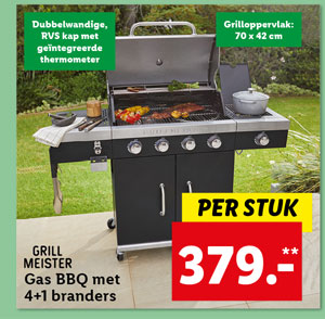 Grillmeister Gas BBQ met 4 branders