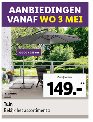 Bekijk alle aanbiedingen voor tuinartikelen vanaf woensdag 3 mei